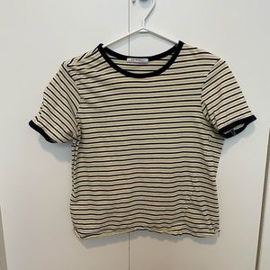 Zara Trafaluc Yellow and Black Striped Shirt